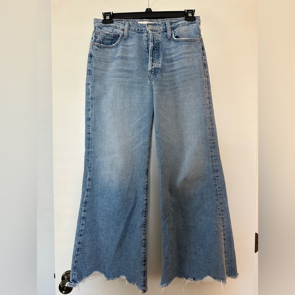 MOTHER Denim Tomcat Roller Chew Hem Jeans in Look Before You Leap Wide Leg Sz 30 - Picture 4 of 9